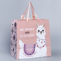 Пакет подарочный, упаковка, &laquo;Лама&raquo;, 30 х 30 х 15 см