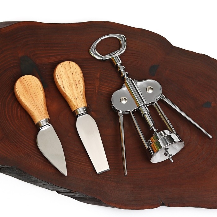 Набор для вина и сыра &laquo;Хорошая идея&raquo;: ножи 2 шт., штопор