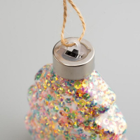 Набор ёлочных шаров &laquo;Ёлочки&raquo; 3 шт., батарейки, 1 LED, свечение тёплое белое, RGB, белое