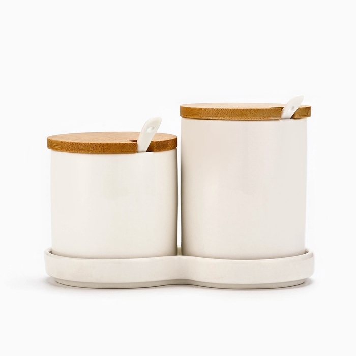 Банки для хранения сыпучих продуктов &laquo;Аромат утра&raquo;: 2 шт, 250 мл, 400 мл