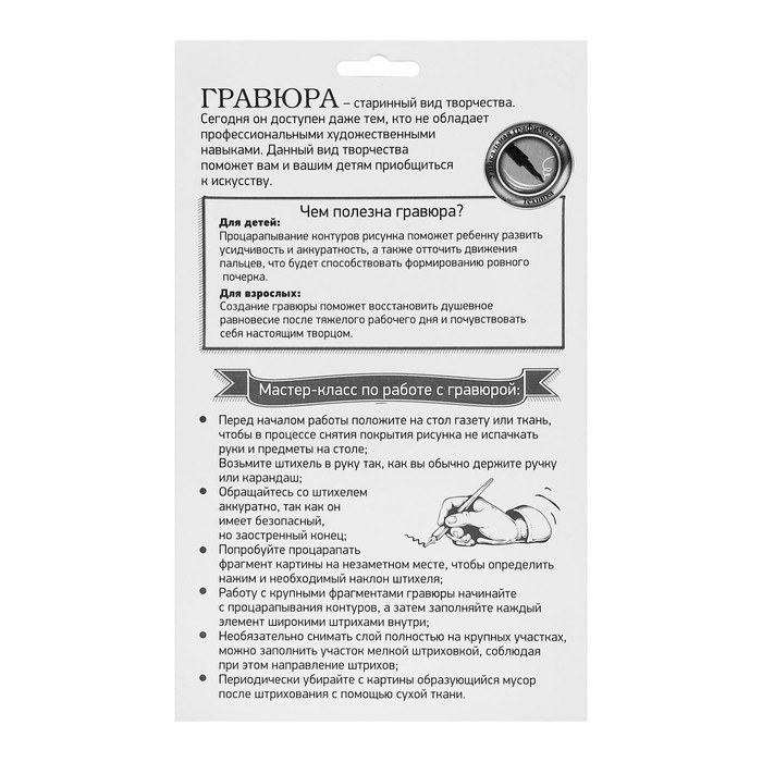 Гравюра &laquo;Пингвин&raquo; с металлическим эффектом &laquo;серебро&raquo; А5