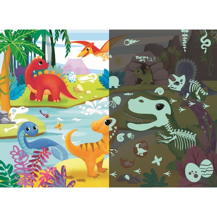 Пазл с фонариком «Динозаврики», 63 детали Пазл с фонариком «Динозаврики», 63 детали