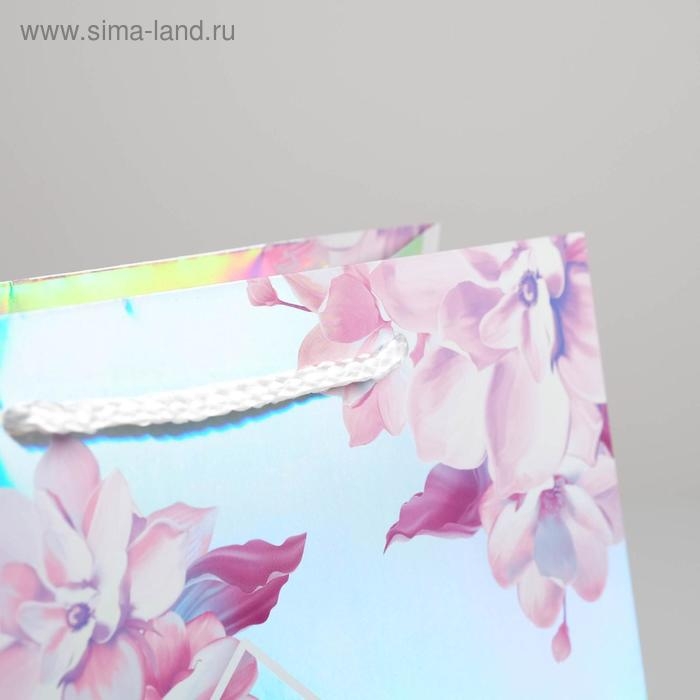 Пакет подарочный голографический, упаковка, &laquo;Сияй&raquo;, 23 х 27 х 11,5 см