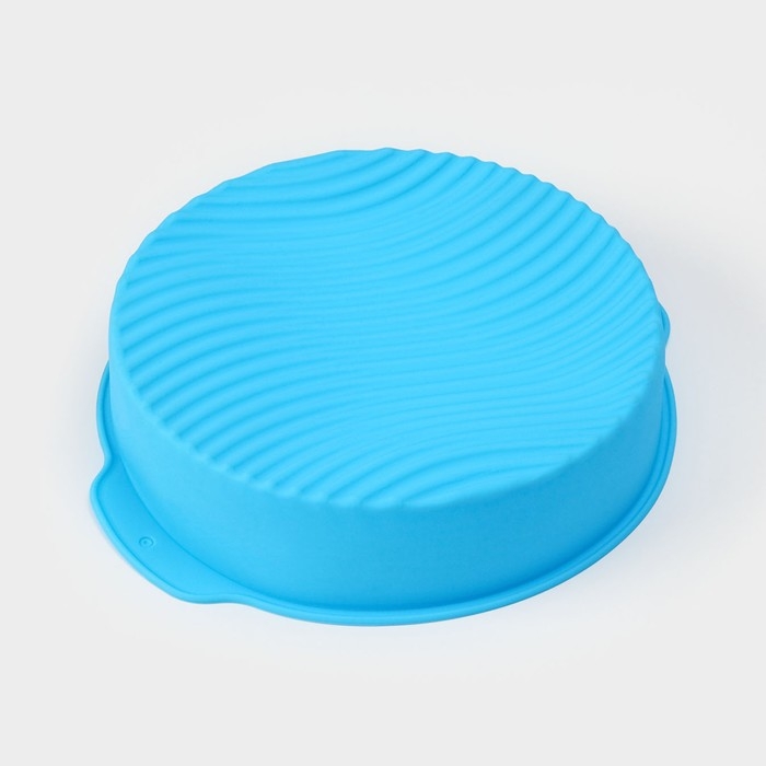 Форма для выпечки с ручками Доляна &laquo;Круг&raquo;, силикон, 27&times;24&times;6 см, внутренний диаметр 22 см, цвет МИКС