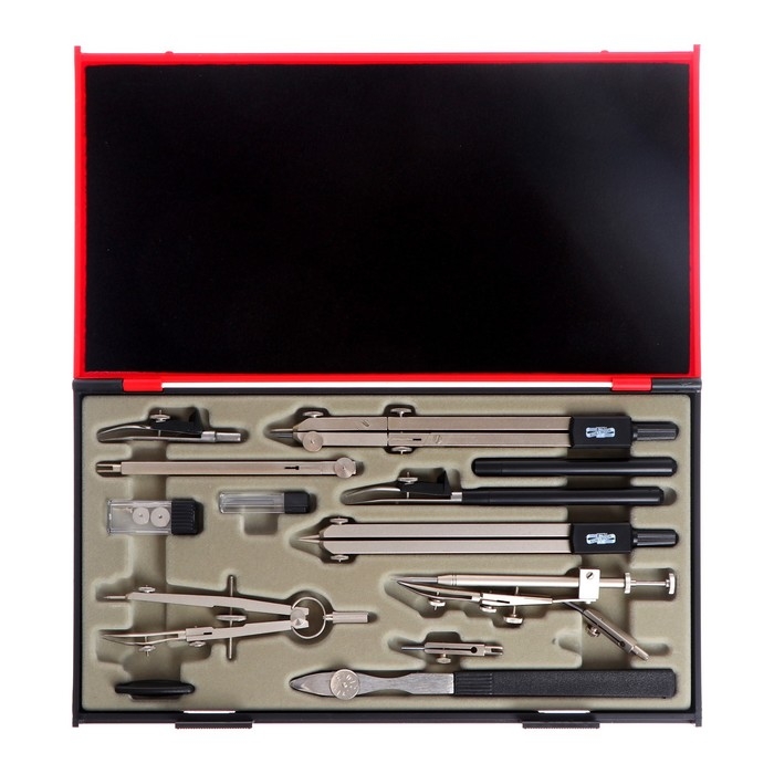 Готовальня Koh-i-noor 14 предметов, в пластиковом футляре Готовальня Koh-i-noor 14 предметов, в пластиковом футляре