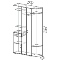 Прихожая ВИЗА Ясень Шимо светлый 1210х2032х354