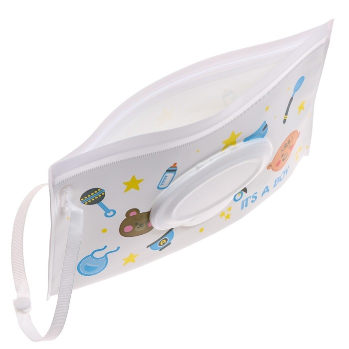 Контейнер для салфеток с петелькой «Коляски», цвет МИКС Контейнер для салфеток с петелькой «Коляски», цвет МИКС