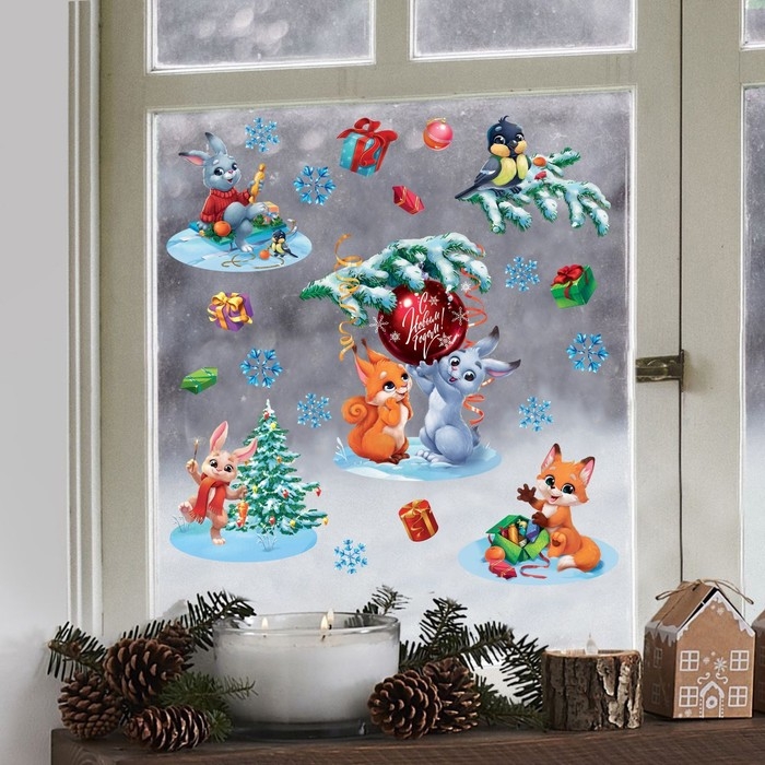 Наклейки новогодние на окна &laquo;Загадай желание&raquo;, 50 х 70 см, Новый год