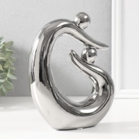 Сувенир керамика "Абстракция. Отцы и дети" серебро 17х5,5х19,5 см