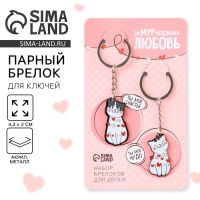 Брелок для ключей парный «ЗаМУРчательная любовь», акриловый, 13,3 х 8 Брелок для ключей парный «ЗаМУРчательная любовь», акриловый, 13,3 х 8