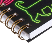 Скетчбук А6, 80 листов на гребне по короткой стороне "Котэ", твёрдая обложка, блок 100 г/м&sup2;