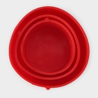 Набор силиконовых форм для выпечки Доляна «Куличики», 3 шт: 15,5/13/10 см, цвет красный Набор силиконовых форм для выпечки Доляна «Куличики», 3 шт: 15,5/13/10 см, цвет красный