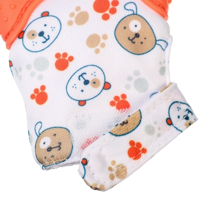 Прорезыватель-рукавичка «Собачки», цвет красный, Крошка Я Прорезыватель-рукавичка «Собачки», цвет красный, Крошка Я