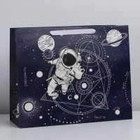 Пакет подарочный ламинированный горизонтальный, упаковка, &laquo;Космос: Полёт&raquo;, XL 49 х 40 х 19 см