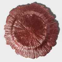 Тарелка - блюдо подстановочное Magistro «Сияние», d=33 см, цвет розовый Тарелка - блюдо подстановочное Magistro «Сияние», d=33 см, цвет розовый