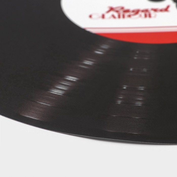 Салфетка сервировочная на стол Доляна «Виниловая пластинка», d=38 см, цвет чёрный Салфетка сервировочная на стол Доляна «Виниловая пластинка», d=38 см, цвет чёрный