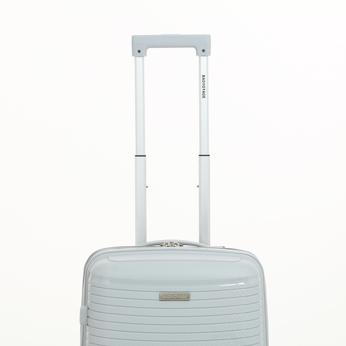 Чемодан малый 47 л (S) Bagvoyage, отдел на молнии, с расширением, кодовый замок, 4 колеса, цвет серый