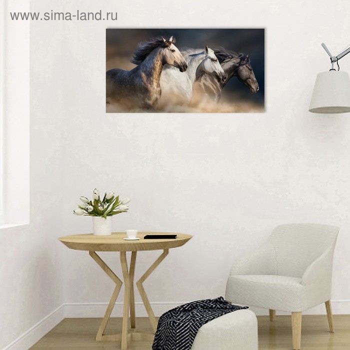 Картина на холсте "Лошадиная сила" 50х100 см