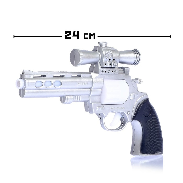 Пистолет &laquo;Револьвер&raquo;, световые и звуковые эффекты, работает от батареек, цвета МИКС