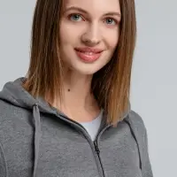 Толстовка на молнии с капюшоном унисекс King, темно-серый меланж, размер S