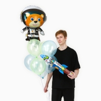 Набор шаров «Медвежонок в космосе», латекс, фольга, 9 шт. Набор шаров «Медвежонок в космосе», латекс, фольга, 9 шт.