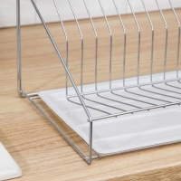 Сушилка для посуды с поддоном, 38&times;24&times;38 см, цвет хром