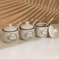 Банки керамические для специй на металлической подставке Natural product, 200 мл, 3 шт