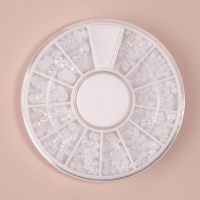 Стразы для ногтей, жемчужные, объёмные, 12 ячеек, перламутровые Стразы для ногтей, жемчужные, объёмные, 12 ячеек, перламутровые