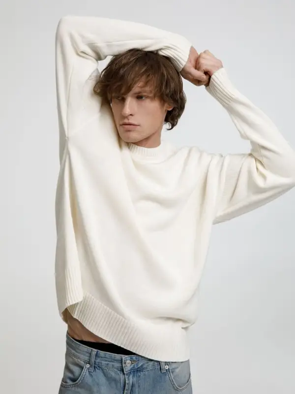 Джемпер оверсайз унисекс Stated в сумке, белый (молочный), размер S/M