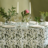 Скатерть Доляна Apple flowers 146х250 см, 100% хлопок, рогожка 164 г/м2 Скатерть Доляна Apple flowers 146х250 см, 100% хлопок, рогожка 164 г/м2