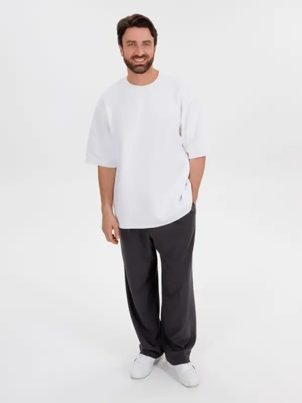 Джемпер с коротким рукавом Siluetti Volumica, молочно-белый, размер XS/S Джемпер с коротким рукавом Siluetti Volumica, молочно-белый, размер XS/S