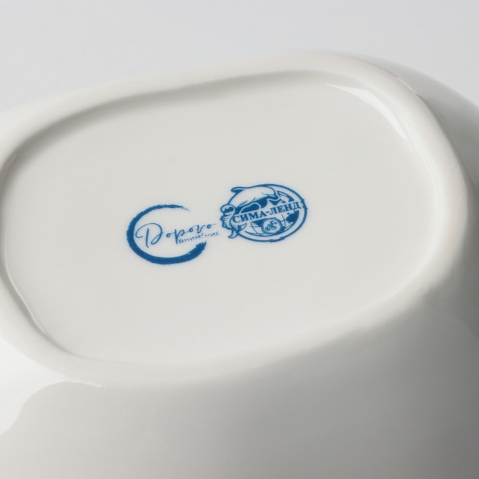 Салатник керамический неровный край &laquo;Разводы&raquo;, 600 мл, 17 см, цвет белый