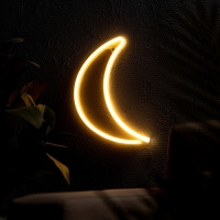 Неоновая вывеска &laquo;Полумесяц&raquo; 30 x 18.5 см, батарейки AAx3 (нет в комплекте) + USB, свечение тёплое белое