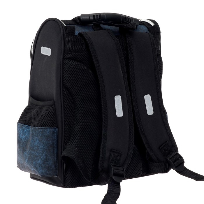 Ранец школьный Стандарт, 34 х 27 х 20 см, Attomex Lite Street Race, чёрный, синий Ранец школьный Стандарт, 34 х 27 х 20 см, Attomex Lite Street Race, чёрный, синий