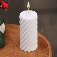 Свеча-цилиндр "Спираль", 5х10 см, серая, 6 ч