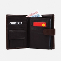 Портмоне мужское на кнопке, 3 в 1, для автодокументов, паспорта, карт, купюр, цвет коричневый Портмоне мужское на кнопке, 3 в 1, для автодокументов, паспорта, карт, купюр, цвет коричневый