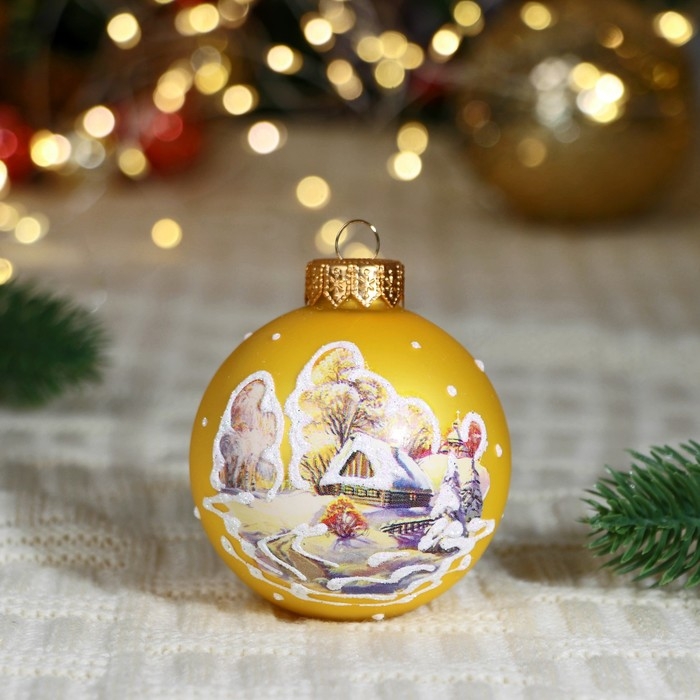 Шар Шар "Русская зима 3", 65 мм., в подарочной упаковке, мультиколор