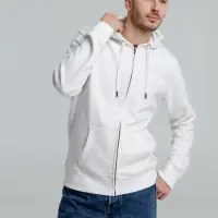 Толстовка на молнии с капюшоном унисекс King, белая, размер XL