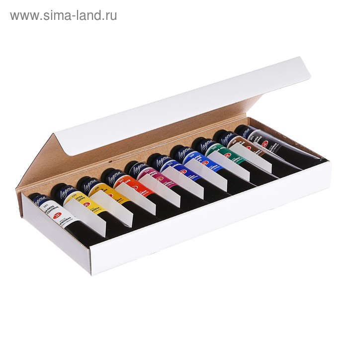 Краска акриловая в тубе, набор 10 цветов х 46 мл, ЗХК Краска акриловая в тубе, набор 10 цветов х 46 мл, ЗХК "Ладога", художественный, 2241142