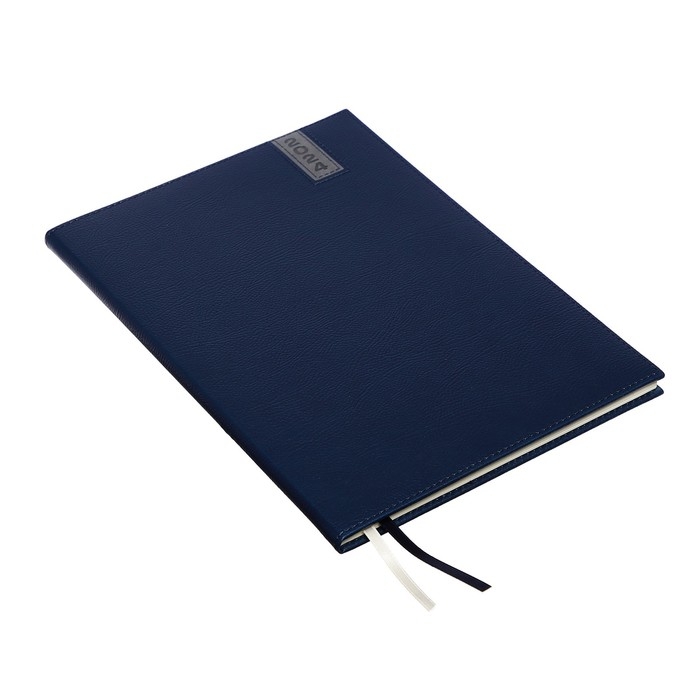 Еженедельник датированный 2025 года, A4, 64 листа, deVENTE.Vertical, твёрдая обложка из искусственной кожи с поролоном, ляссе, кремовый блок 70 г/м2, синий