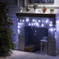 Гирлянда &laquo;Бахрома&raquo; 1.8 &times; 0.5 м, IP20, прозрачная нить, 48 LED, свечение белое, 8 режимов, 220 В