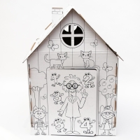 Набор для творчества &laquo;Дом-раскраска: Синий трактор&raquo;, дом из картона