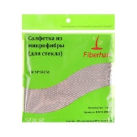 Салфетка из микрофибры для стекла, против разводов, 35 х 35 см, 250 г/м&sup2;