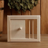 Вентиляционная крышка из липы, 20х25см, с задвижкой, "Добропаровъ" Вентиляционная крышка из липы, 20х25см, с задвижкой, "Добропаровъ"