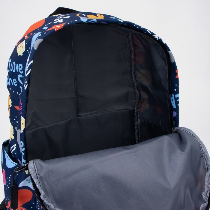 Рюкзак школьный на молнии, цвет синий Рюкзак школьный на молнии, цвет синий