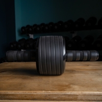 Ролик для пресса ONLYTOP, 34х13х13 см, с ковриком, цвет чёрный