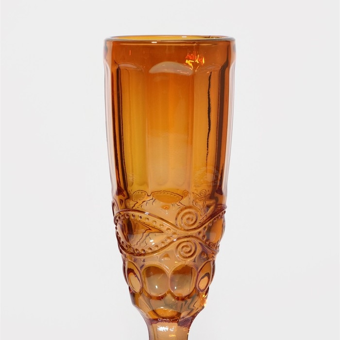 Набор бокалов для шампанского стеклянный Magistro &laquo;Ла-Манш&raquo;, 160 мл, 7&times;20 см, 6 шт, цвет янтарный