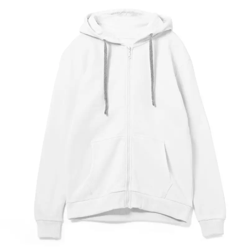 Толстовка на молнии с капюшоном Siverga Heavy, белая (белоснежная), размер S