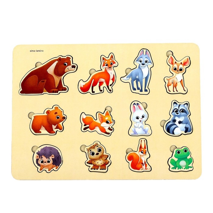 Вкладыш &laquo;Животные леса&raquo;, 12 вкладышей