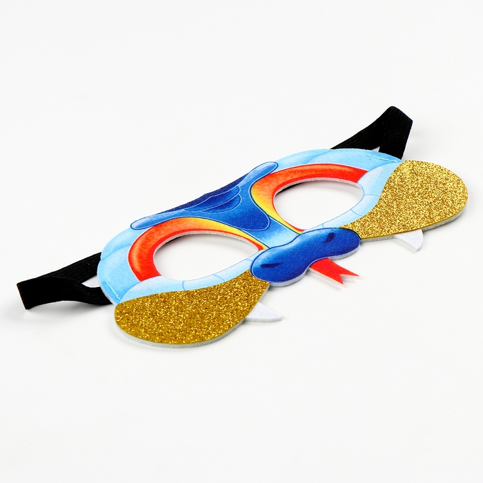 Новый год! Карнавальная маска &laquo;Змейка&raquo; с золотыми блёстками